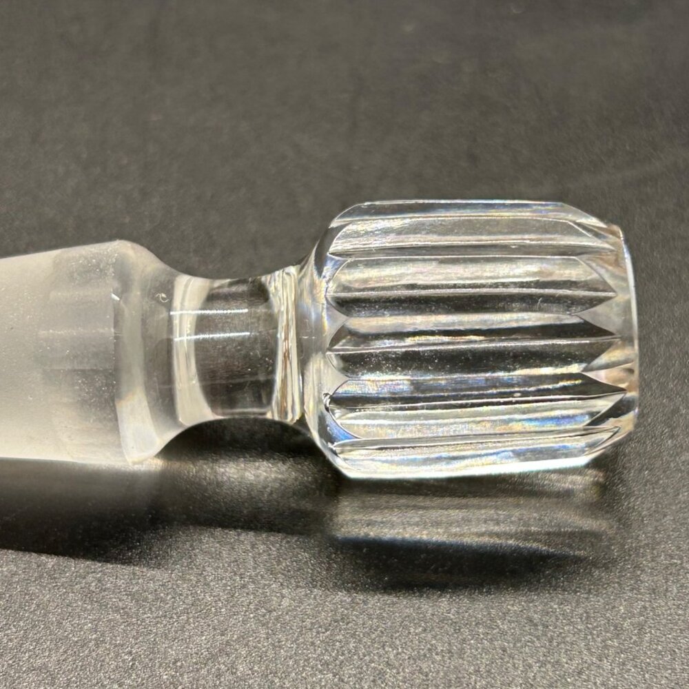 Vintage Cut glass Perfume Bottle Glass Stopper Dauber Diamond Cut Vanity Decor - Picture 9 of 15